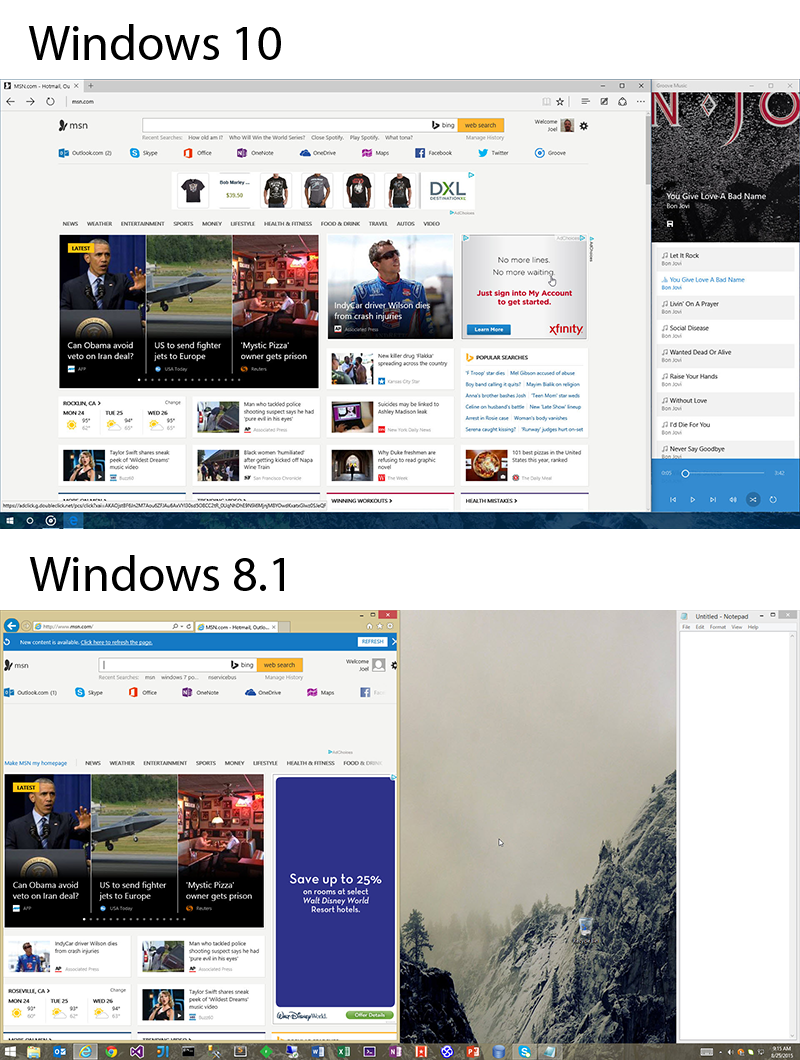 Win 10 vs Win 8